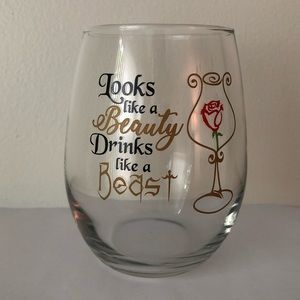 Beauty and the beast wine glass